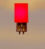 Red Cotton Modern wall lamp with wood & metal frame and fabric shade. Great