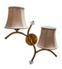Dual wall mounted gold lamp with Vintage Beige Jute Shade