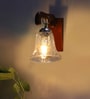 Brown Wooden Wall Lamp