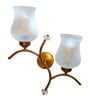 Dual wall mounted gold lamp with Milky Glass