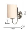 Off White Cotton Wall Mounted Lamp with Steel Base