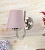 Grey cotton Wall mounted Lamp Steel Base