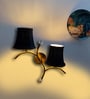 Dual wall mounted gold lamp with Vintage Black Cotton Shade