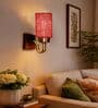 Maroon Jute Designer wood & metal wall lamp Ideal