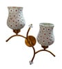 Dual wall mounted gold lamp with Multicolor Mosaic Glass