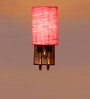 Pink Jute Handcrafted wall lamp with wood & metal frame Great
