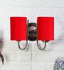 Dual Red cotton Wall mounted Lamp Steel Base