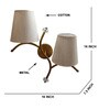 Dual wall mounted gold lamp with off-white Cotton Shade