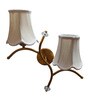 Dual wall mounted gold lamp with Vintage off-white Cotton Shade