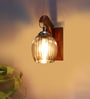 Brown Wooden Wall Lamp