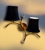 Dual wall mounted gold lamp with Vintage Black Cotton Shade