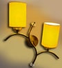 Dual wall mounted gold lamp with Yellow Cotton Shade
