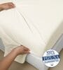 New Ivory Solid 1000 TC Cotton Super King Sized Bedsheet with 4 Pillow Covers