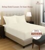 New ivory Solid 400 TC Cotton Queen Sized Fitted sheet with 2 Pillow Covers