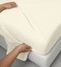 New ivory Solid 400 TC Cotton Single Sized Bedsheet with 1 Pillow Cover