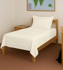 New ivory Solid 400 TC Cotton Single Sized Bedsheet with 1 Pillow Cover