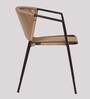 Outdoor Metal Patio Chair in Beige & Brown Finish
