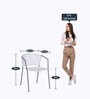Metal Outdoor Coffee Table in White & Grey Finish