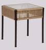 Outdoor Fabric Table and Chair Set in Beige & Brown Finish