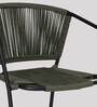 Outdoor Rope Table and Chair Set in Green & Black Finish with 2 Chairs