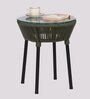Outdoor Rope Table and Chair Set in Green & Black Finish with 2 Chairs
