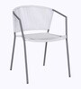 Outdoor Wicker Table and Chair Set in White & Grey Finish