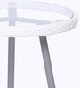 Outdoor Wicker Table and Chair Set in White & Grey Finish