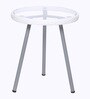 Outdoor Wicker Table and Chair Set in White & Grey Finish