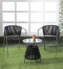 New Steel & Braided Rope Table And Chair Sets In Black Grey Finish