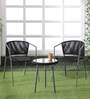 New Steel & Braided Rope Table And Chair Sets In Black Grey Finish