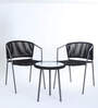 New Steel & Braided Rope Table And Chair Sets In Black Grey Finish