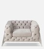 Newscala Fabric 1 Seater Sofa in Beige Colour