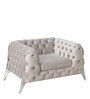 Newscala Fabric 1 Seater Sofa in Beige Colour