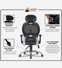 NewYork Breathable Mesh Ergonomic Chair in Black Colour with Headrest