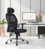 NewYork Breathable Mesh Ergonomic Chair in Black Colour with Headrest