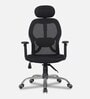 NewYork Breathable Mesh Ergonomic Chair in Black Colour with Headrest