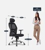 NewYork Breathable Mesh Ergonomic Chair in Black Colour with Headrest