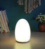 Nex-Gloss Cordless Multi-Color Glass Shade Table Lamp with White Base