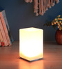 Nex-Star Cordless Multi-Color Glass Shade Table Lamp with White Base