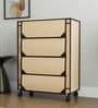 Nexa 4 Tier Shoe Rack With Wheels In Beige Finish