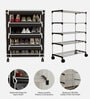 Nexa 4 Tier Shoe Rack With Wheels In Black Finish