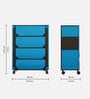 Nexa 4 Tier Shoe Rack With Wheels In Blue & Black Finish