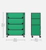 Nexa 4 Tier Shoe Rack With Wheels In Green Finish