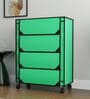 Nexa 4 Tier Shoe Rack With Wheels In Green Finish