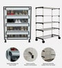 Nexa 4 Tier Shoe Rack With Wheels In Grey Finish