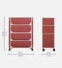 Nexa 4 Tier Shoe Rack With Wheels In Maroon Finish