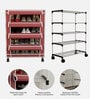 Nexa 4 Tier Shoe Rack With Wheels In Maroon Finish