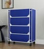 Nexa 4 Tier Shoe Rack With Wheels In Navy Blue Finish