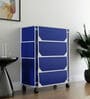 Nexa 4 Tier Shoe Rack With Wheels In Navy Blue Finish