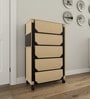 Nexa 5 Tier Shoe Rack With Wheels In Beige Finish